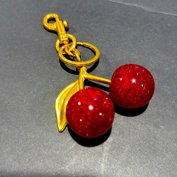 Cherry Keychain with Gold Accents - Picture 1 of 4